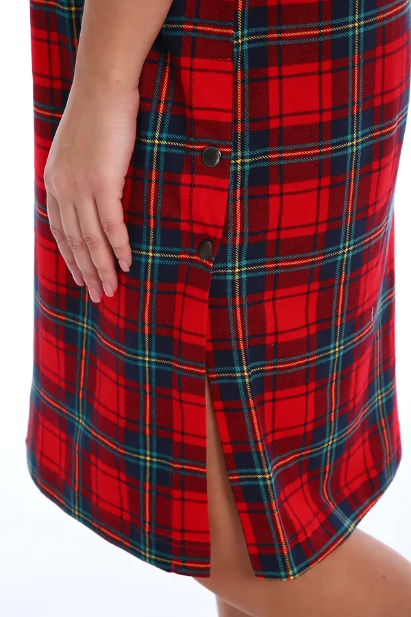 Туника Платье на клепках НАТАЛИ, красный-синий - фото 2