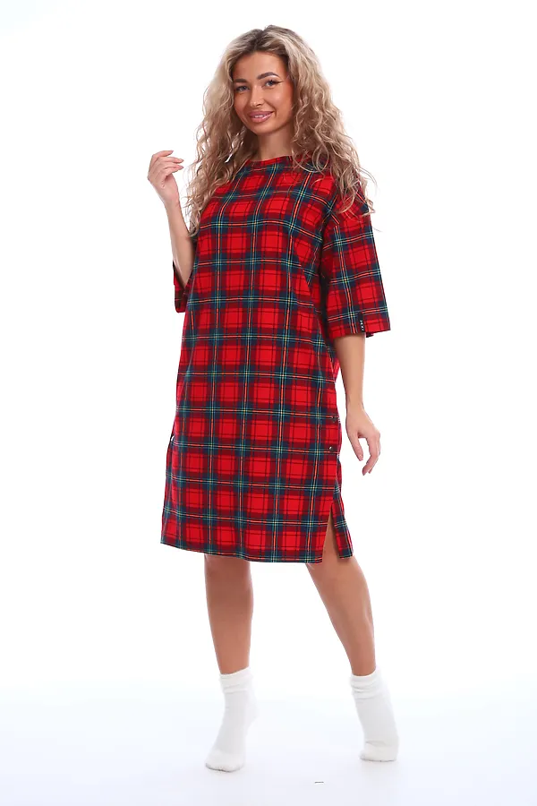 Туника Платье на клепках НАТАЛИ, красный-синий - фото 2