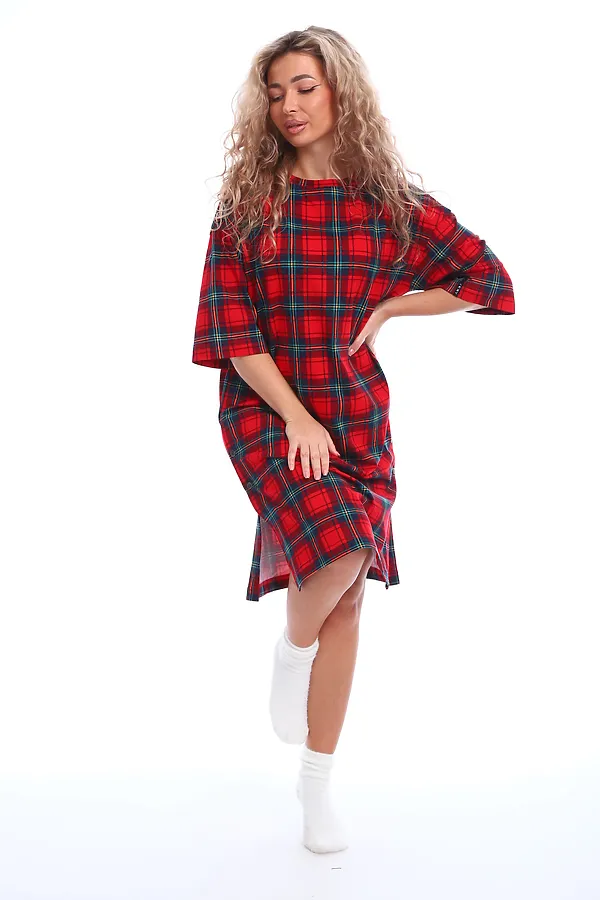 Туника Платье на клепках НАТАЛИ, красный-синий - фото 2