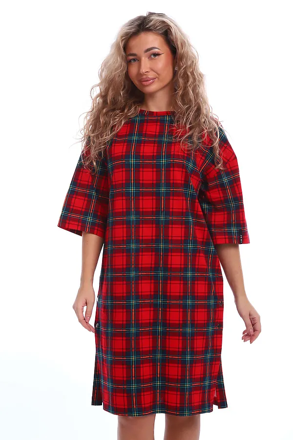 Туника Платье на клепках НАТАЛИ, красный-синий - фото 2