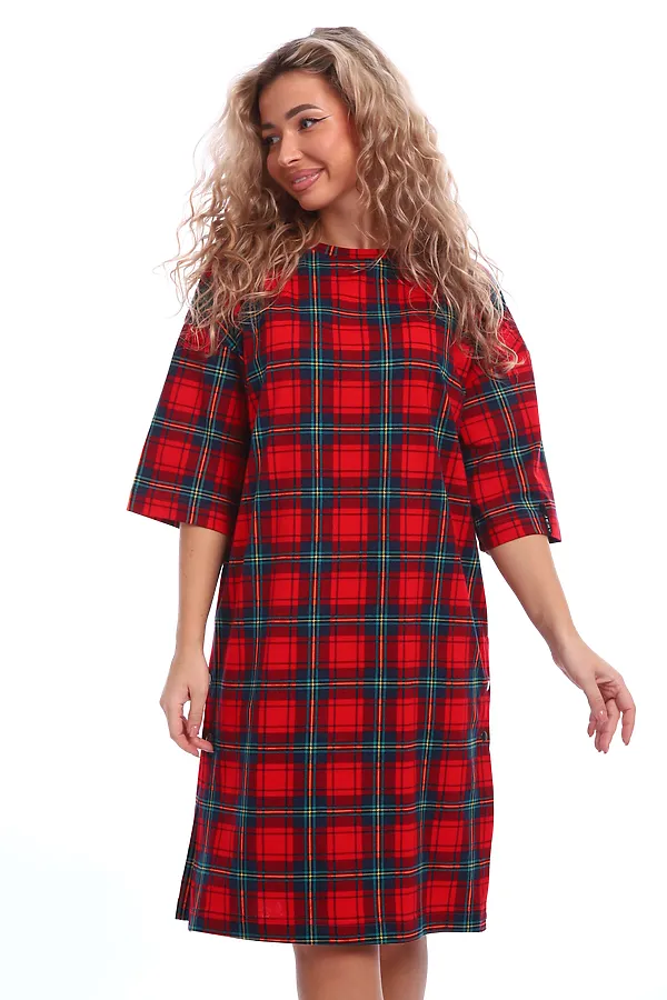Туника Платье на клепках НАТАЛИ, красный-синий - фото 2