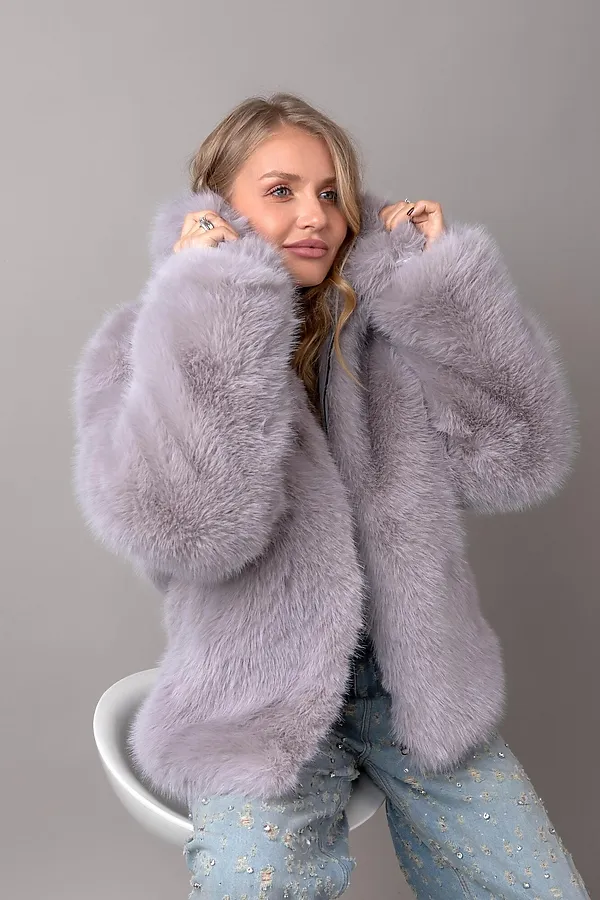 Шуба BATIK, серый - фото 2