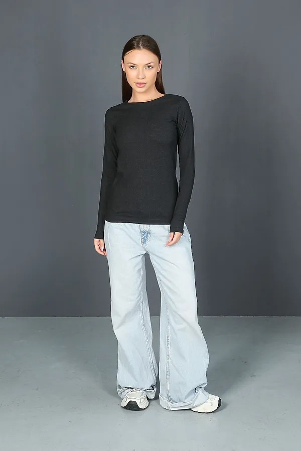 Лонгслив кашемир НАТАЛИ, графит - фото 2