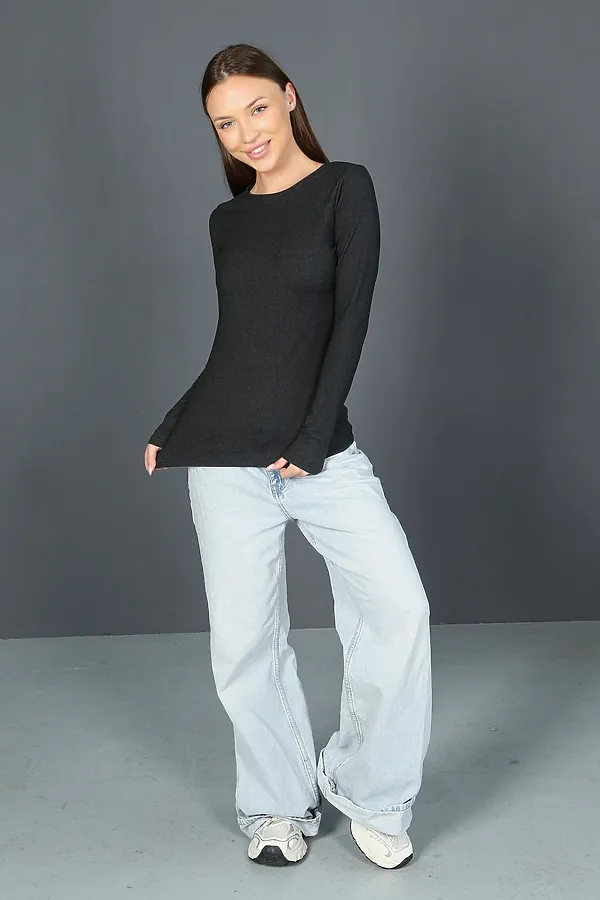 Лонгслив кашемир НАТАЛИ, графит - фото 2