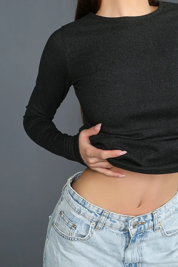 Лонгслив кашемир НАТАЛИ, графит - фото 2