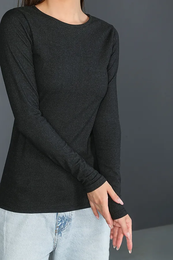 Лонгслив кашемир НАТАЛИ, графит - фото 2