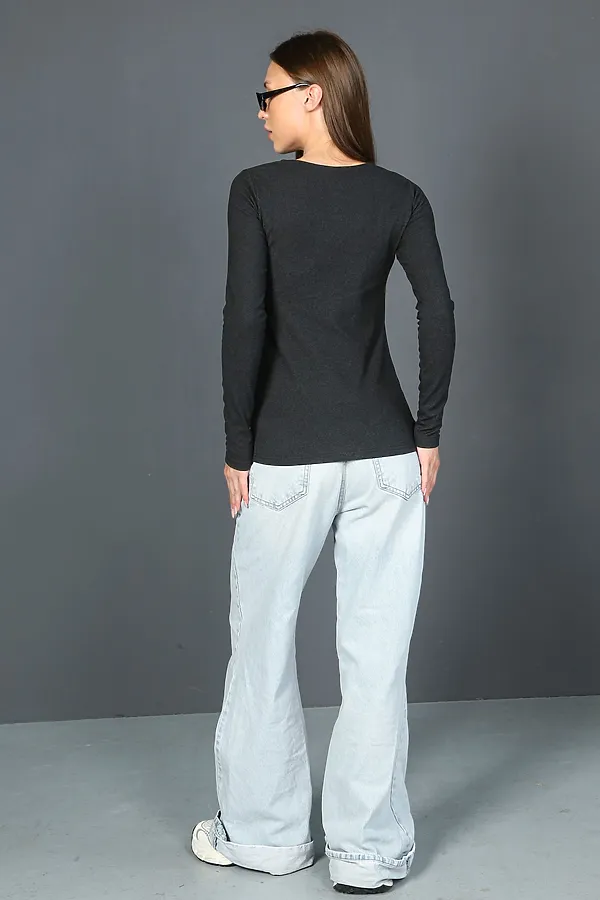 Лонгслив кашемир НАТАЛИ, графит - фото 2