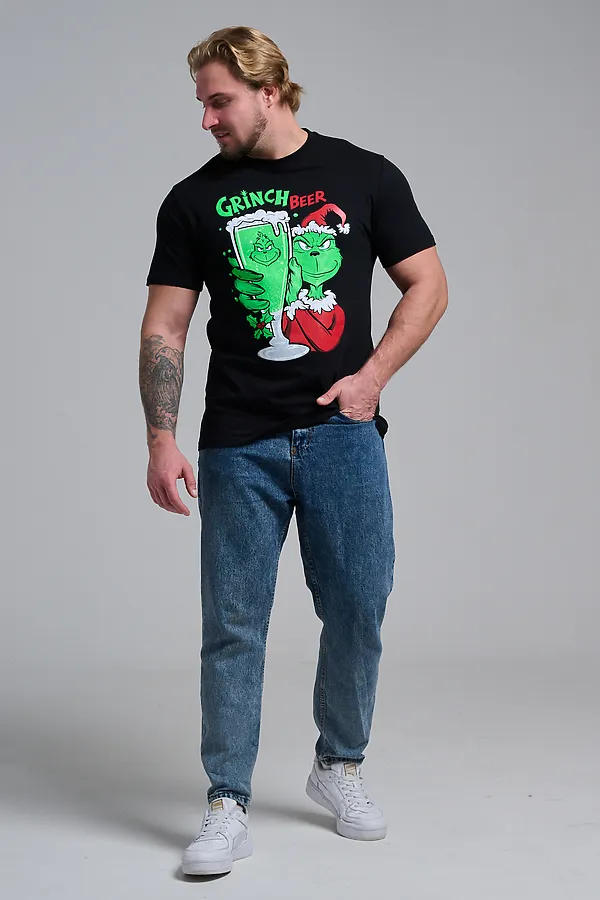 8582 футболка унисекс НАТАЛИ, черный+гринч - фото 2