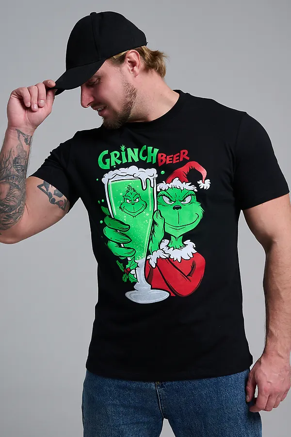 8582 футболка унисекс НАТАЛИ, черный+гринч - фото 2