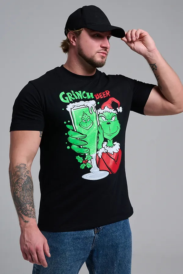 8582 футболка унисекс НАТАЛИ, черный+гринч - фото 2