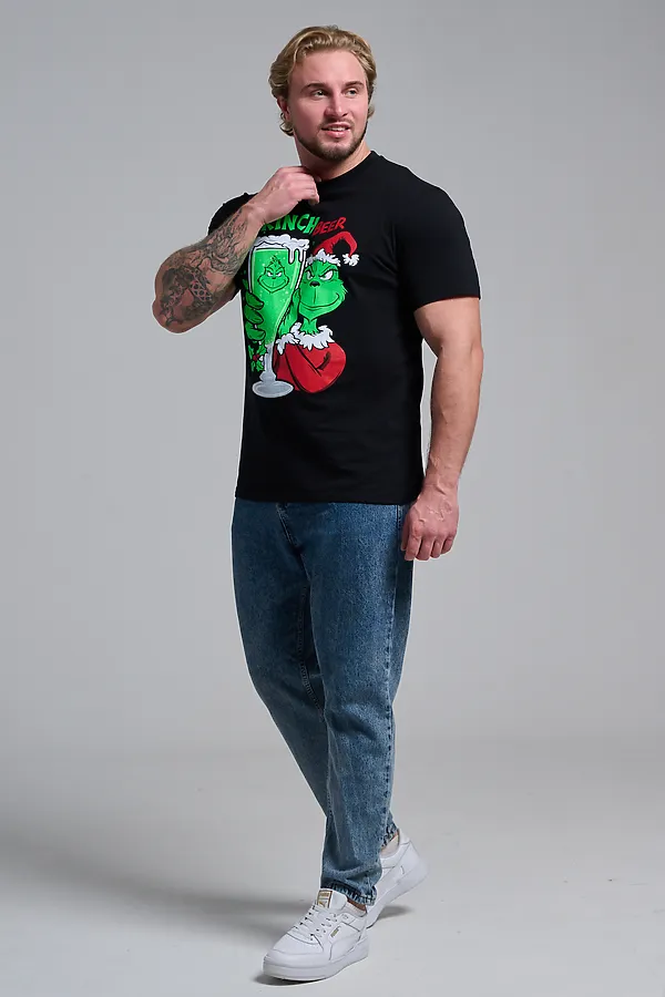 8582 футболка унисекс НАТАЛИ, черный+гринч - фото 2