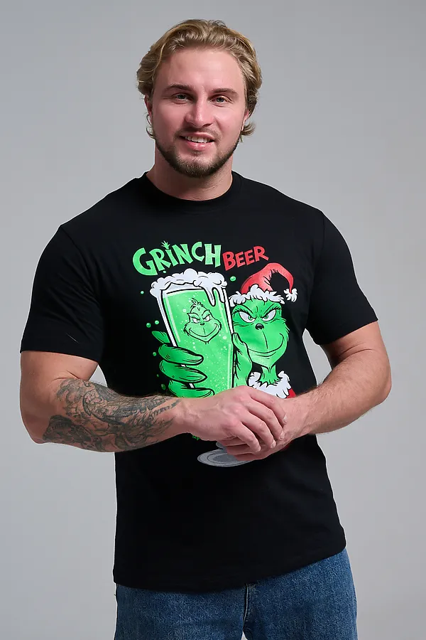 8582 футболка унисекс НАТАЛИ, черный+гринч - фото 2