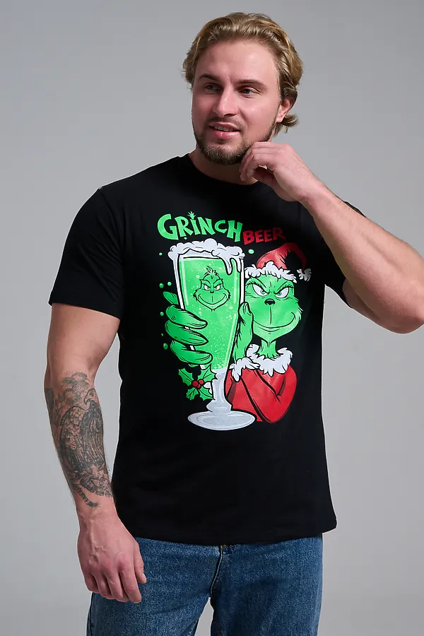 8582 футболка унисекс НАТАЛИ, черный+гринч - фото 2