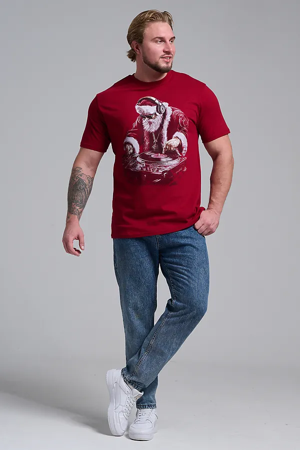 8581 футболка унисекс НАТАЛИ, бордо+диско дедм - фото 2