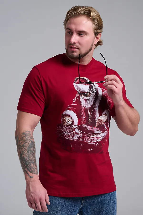 8581 футболка унисекс НАТАЛИ, бордо+диско дедм - фото 2