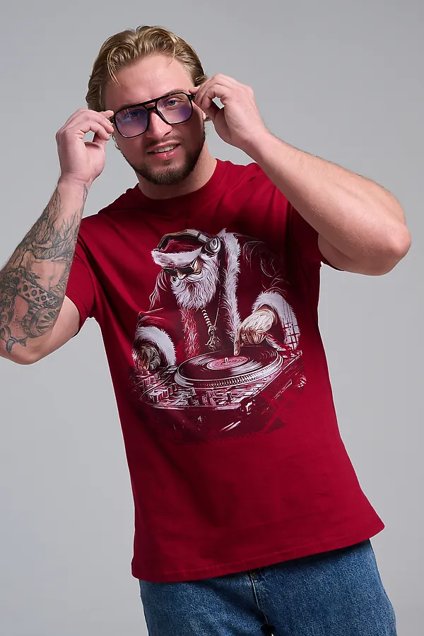 8581 футболка унисекс НАТАЛИ, бордо+диско дедм - фото 2