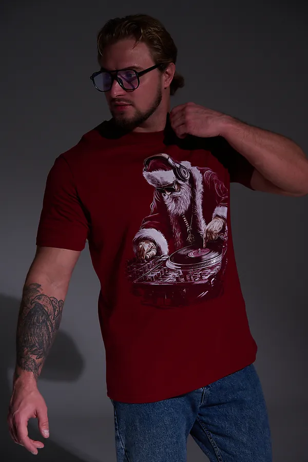 8581 футболка унисекс НАТАЛИ, бордо+диско дедм - фото 2