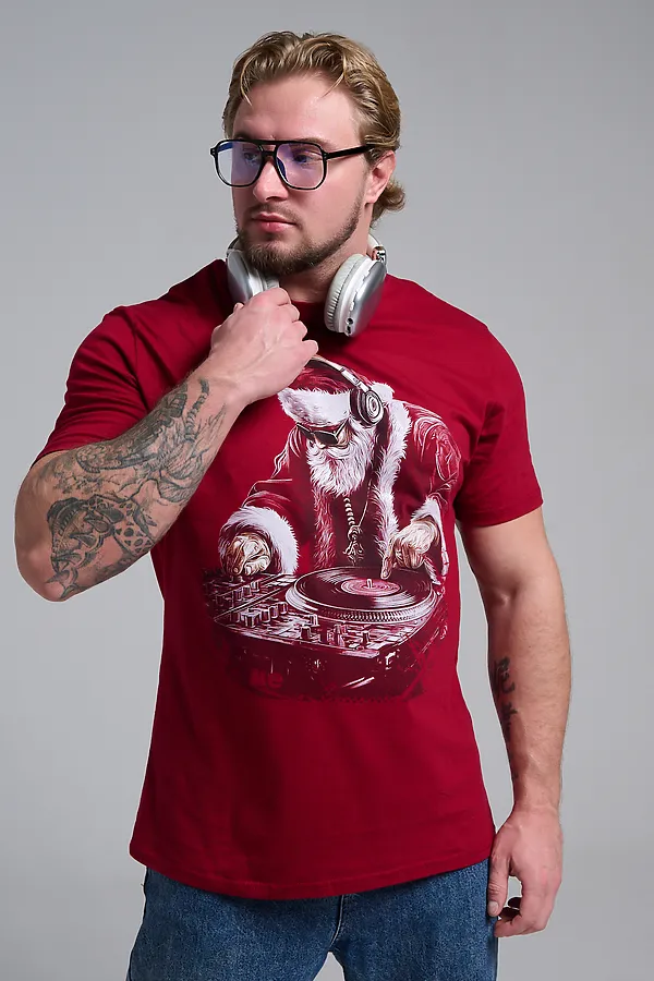 8581 футболка унисекс НАТАЛИ, бордо+диско дедм - фото 2