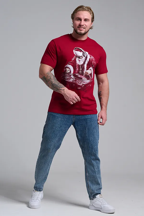 8581 футболка унисекс НАТАЛИ, бордо+диско дедм - фото 2