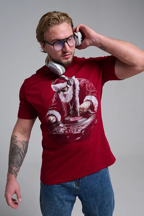 8581 футболка унисекс НАТАЛИ, бордо+диско дедм - фото 2