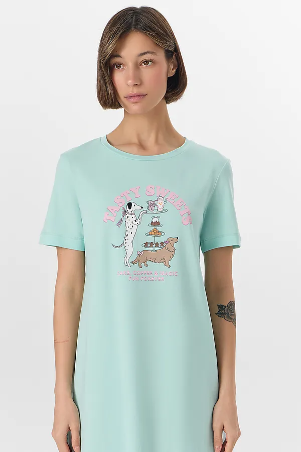 Сорочка ночная MARK FORMELLE, мятный +печать2 - фото 2