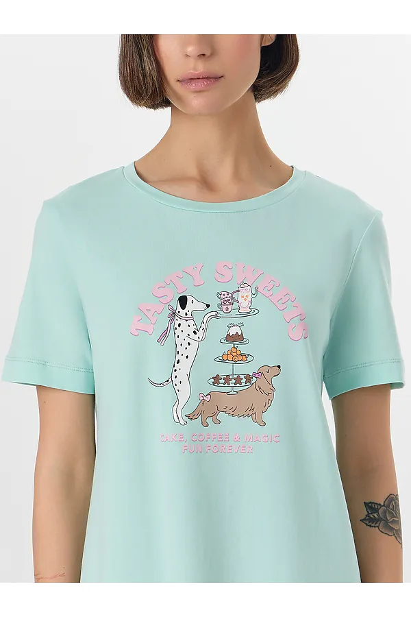 Сорочка ночная MARK FORMELLE, мятный +печать2 - фото 2