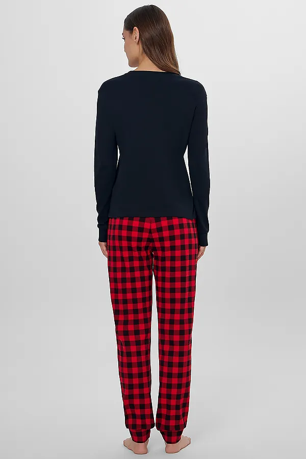 Пижама MARK FORMELLE, черный +черно -красная клетка - фото 2