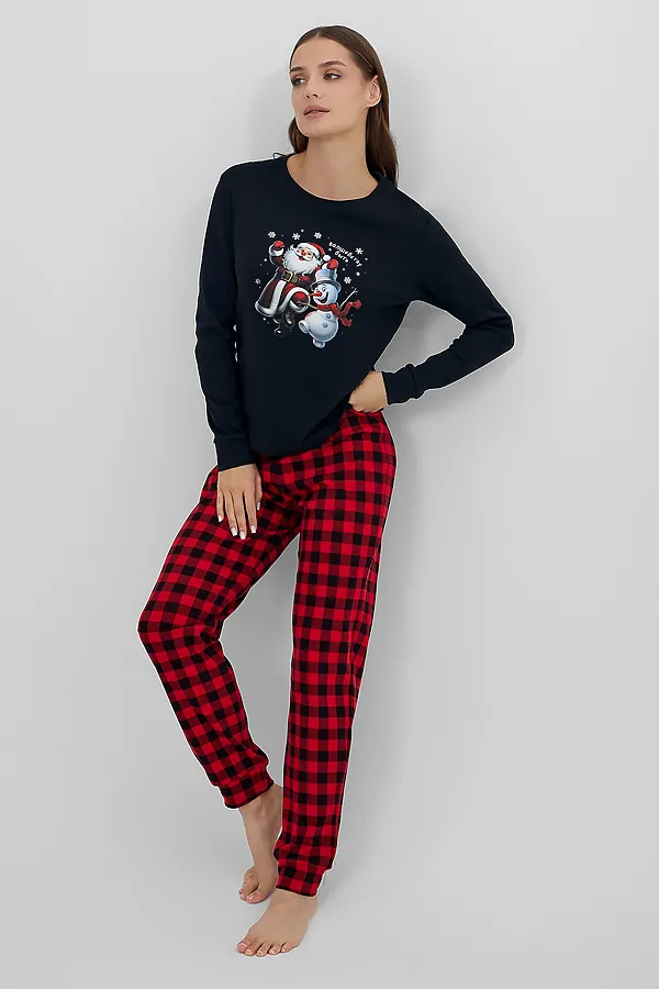 Пижама MARK FORMELLE, черный +черно -красная клетка - фото 2