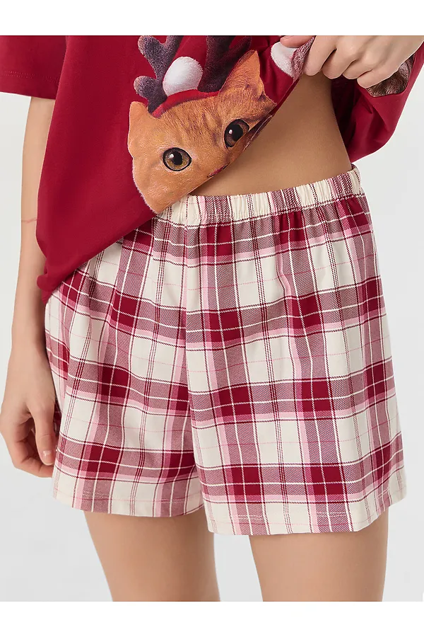 Пижама MARK FORMELLE, бордо +молочно -бордовая клетка - фото 2