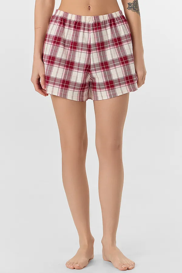 Пижама MARK FORMELLE, бордо +молочно -бордовая клетка - фото 2