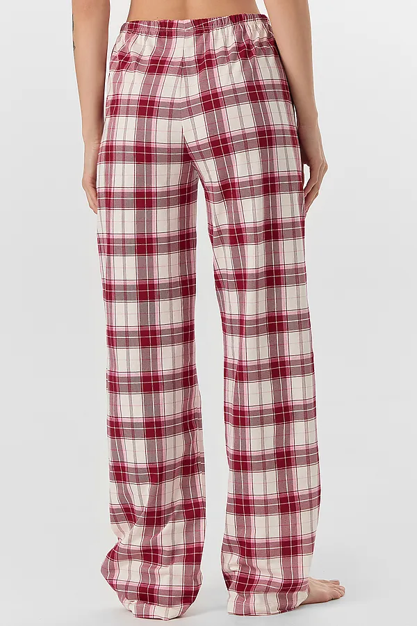 Пижама MARK FORMELLE, молочный +молочно -бордовая клетка - фото 2