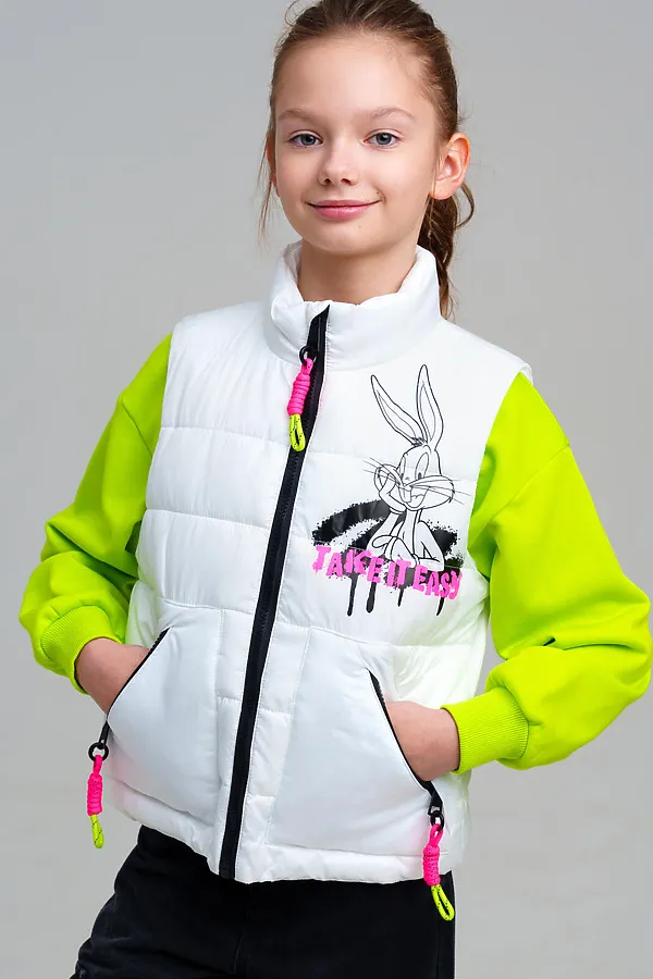 Жилет PLAYTODAY, белый,черный,фуксия - фото 2