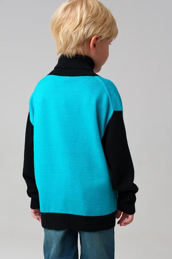 Свитер PLAYTODAY, черный, бирюзовый - фото 2