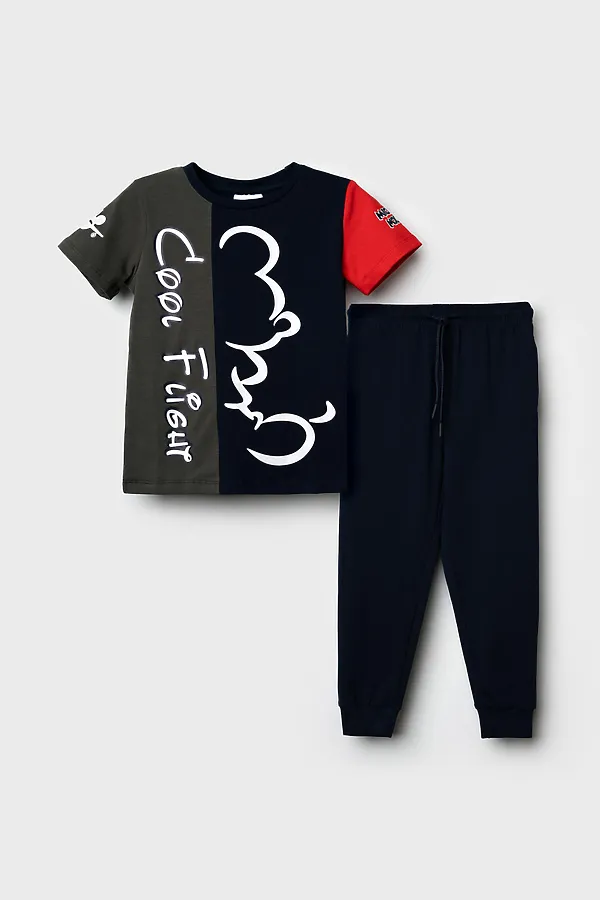 Комплект (Футболка+Брюки) PLAYTODAY, тёмно-синий,хаки,красный - фото 2