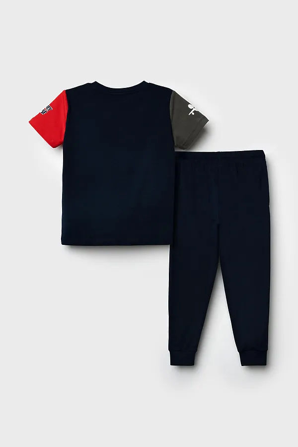 Комплект (Футболка+Брюки) PLAYTODAY, тёмно-синий,хаки,красный - фото 2