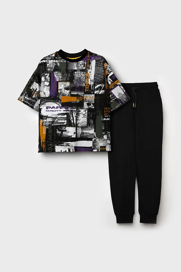 Комплект (Футболка+Брюки) PLAYTODAY, разноцветный - фото 2