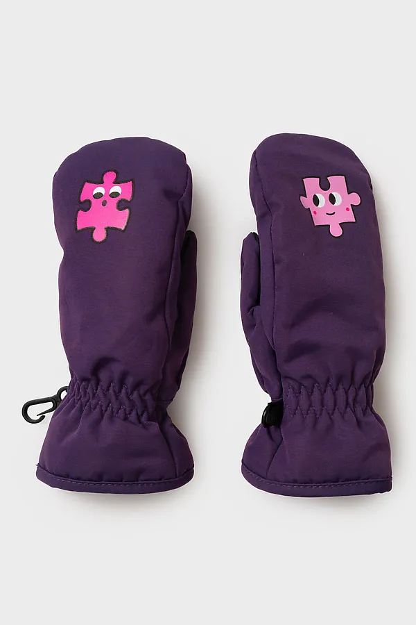 Варежки PLAYTODAY, черный,малиновый - фото 2