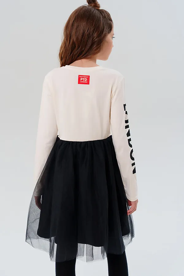 Платье PLAYTODAY, молочный,черный - фото 2