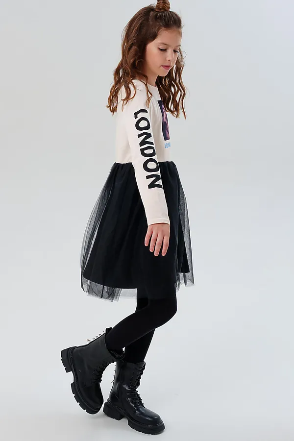 Платье PLAYTODAY, молочный,черный - фото 2