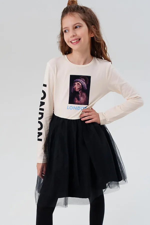 Платье PLAYTODAY, молочный,черный - фото 2