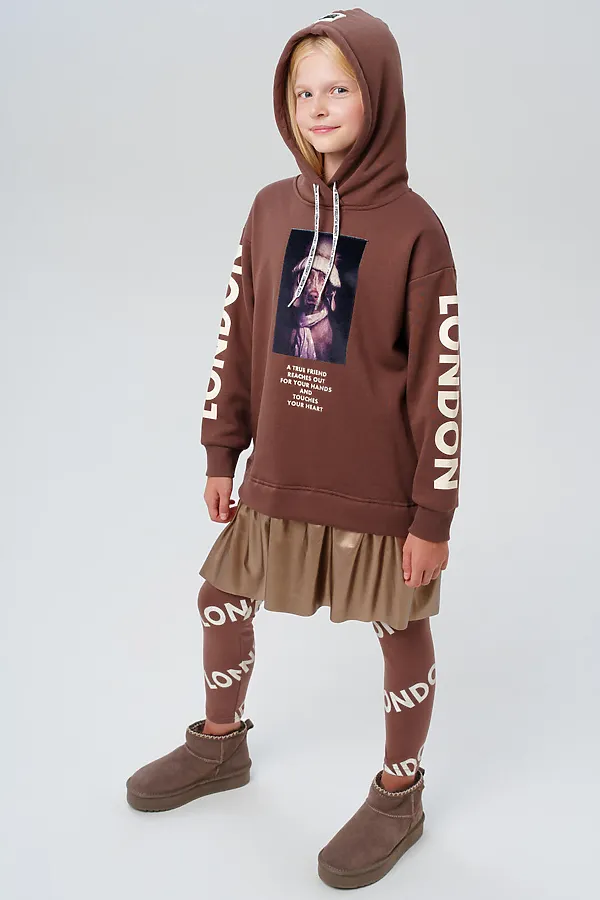 Платье PLAYTODAY, коричневый,золотой - фото 2