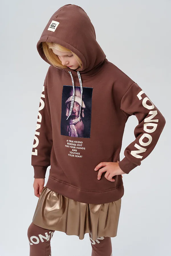 Платье PLAYTODAY, коричневый,золотой - фото 2