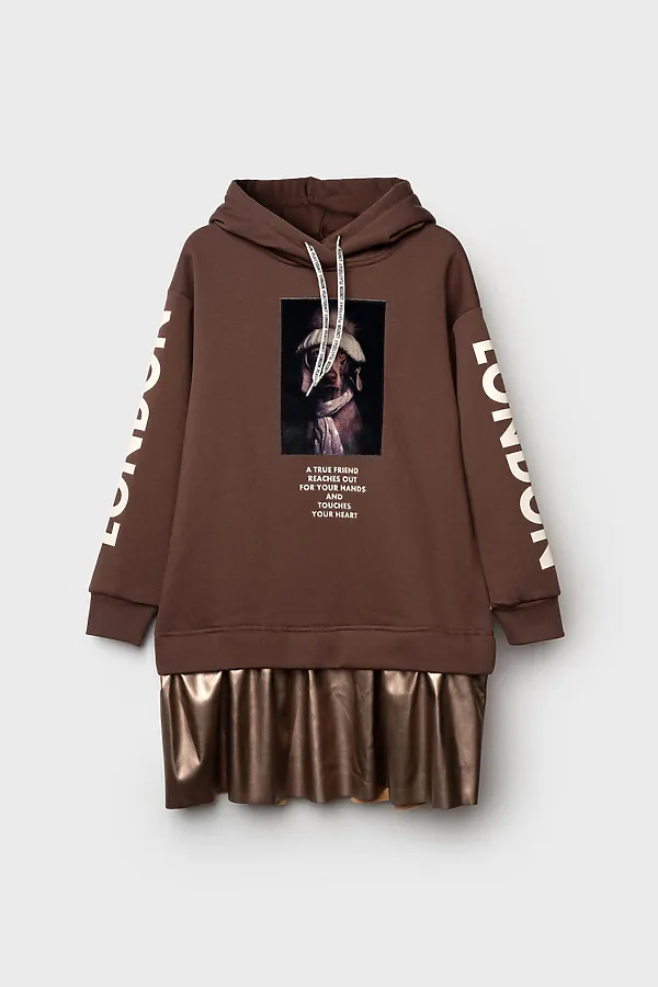 Платье PLAYTODAY, коричневый,золотой - фото 2