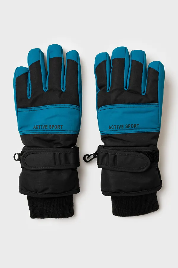 Перчатки PLAYTODAY, черный,бирюзовый - фото 2