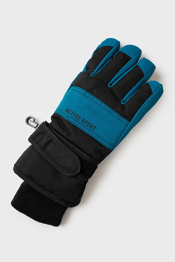 Перчатки PLAYTODAY, черный,бирюзовый - фото 2
