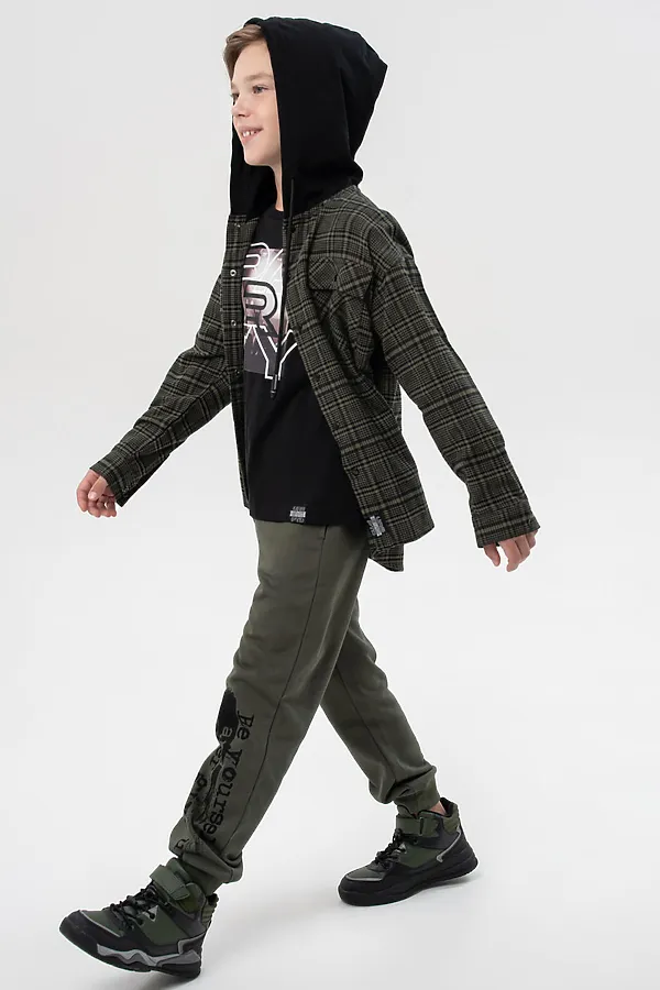 Рубашка PLAYTODAY, хаки,черный - фото 2