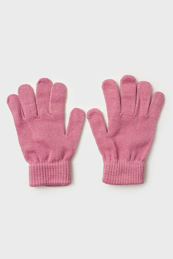 Комплект (Митенки+Перчатки) PLAYTODAY, черный,розовый - фото 2