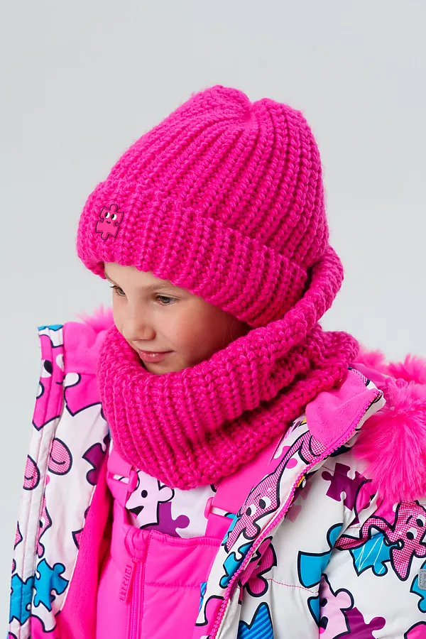 Комплект (Шапка+Снуд) PLAYTODAY, розовый - фото 2