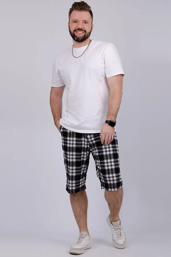 Шорты Прадо НАТАЛИ, бело-черная клетка - фото 2