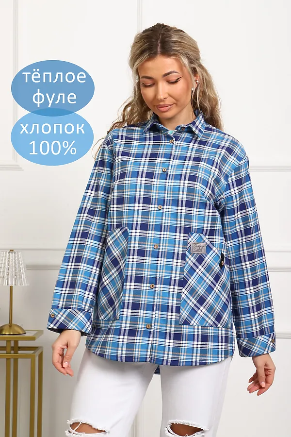 Рубашка 1094 НАТАЛИ, синий - фото 2